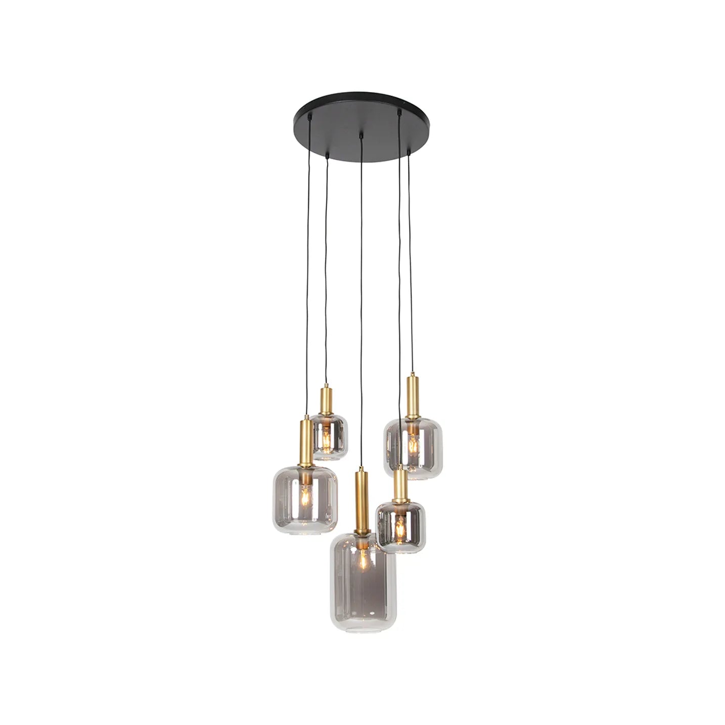 Modern 5-Light Pendant Lamp - Glass and Steel